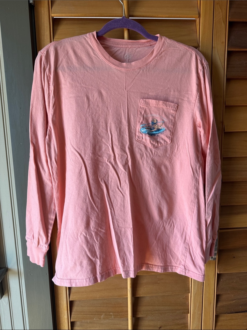 Lauren James Peach “Dog Paddle Champ” Long Sleeve Tee size Medium